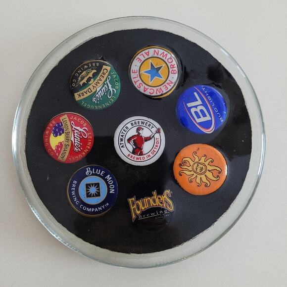 Bottle Cap Resin Beer 5" Coaster for Dudes & Dudettes That Like Their Brew - Picture 1 of 11